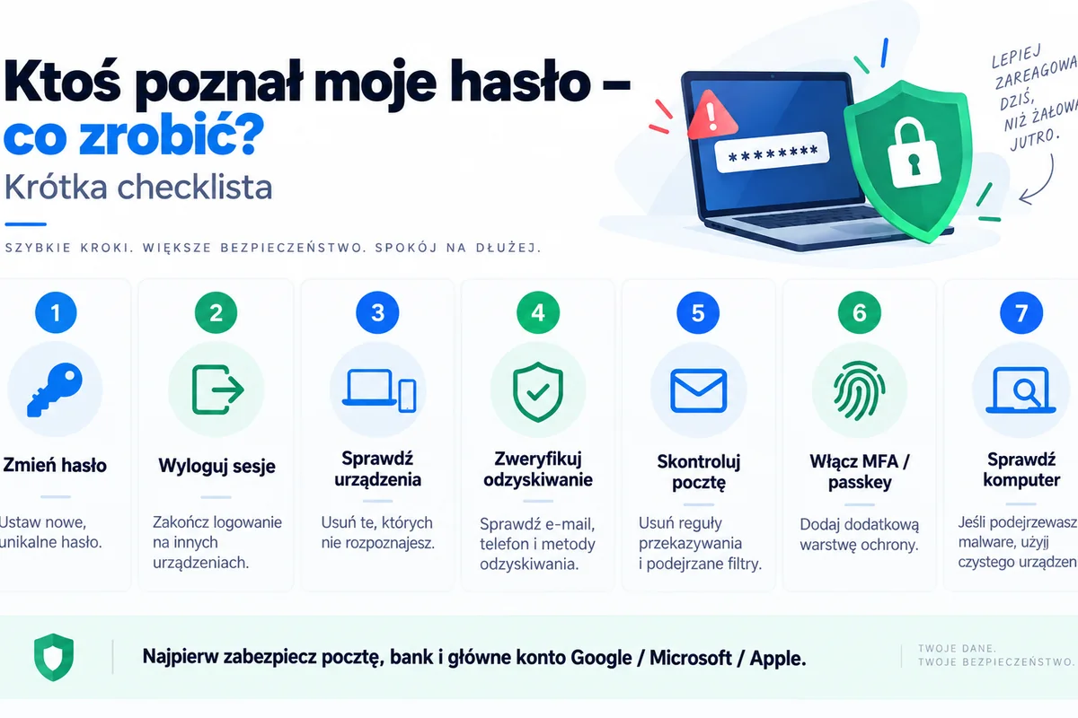 Co zrobić po ujawnieniu hasła – checklista zabezpieczenia konta